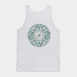 Teal and grey dirty denim textured boho pattern Tank Top